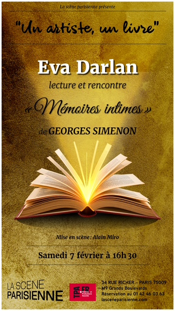 Affiche un artiste un livre verticale Eva Darlan OK