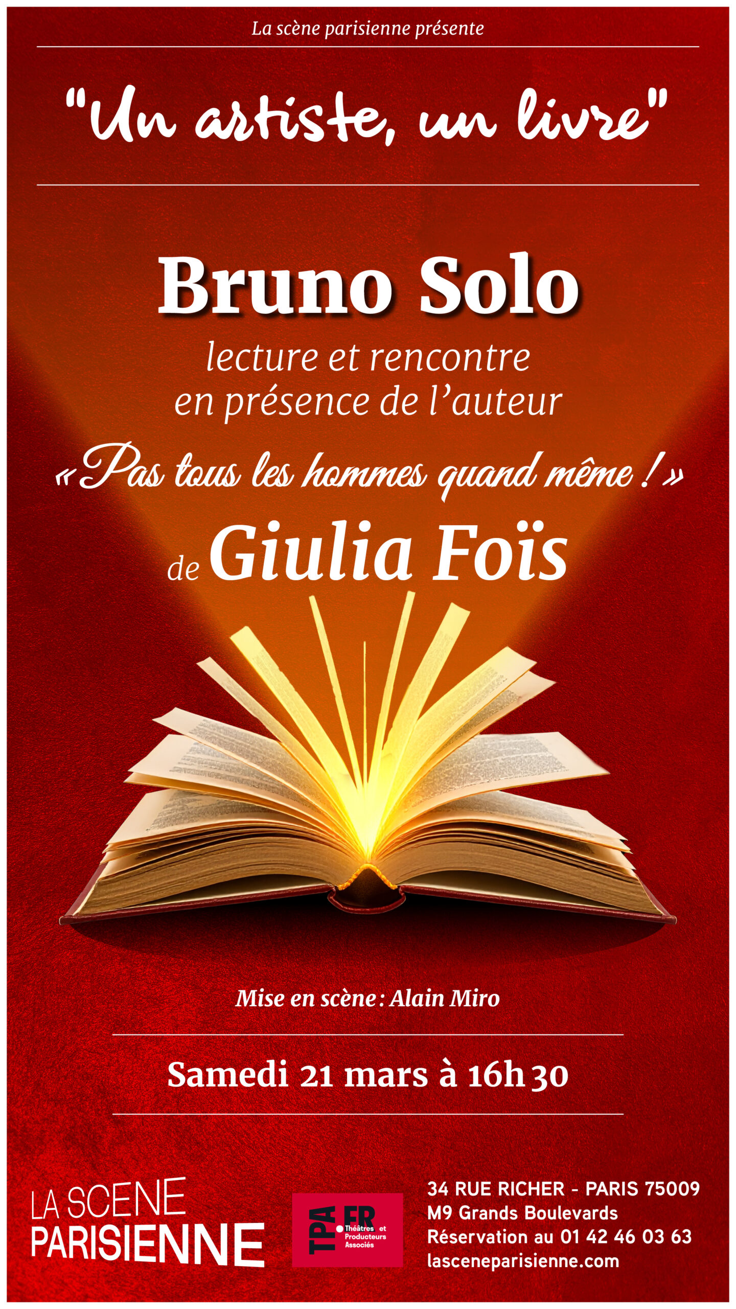 Affiche UN ARTISTE, UN LIVRE BRUNO SOLO